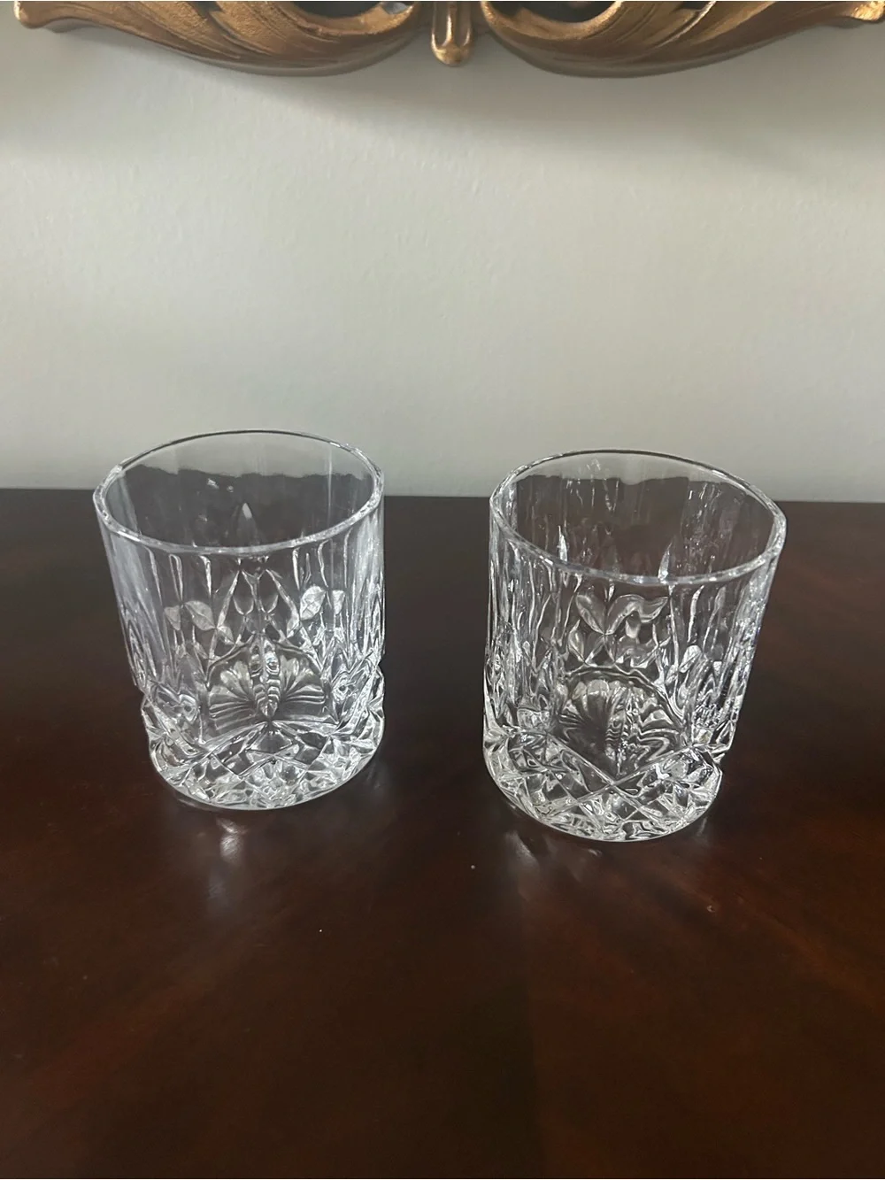 2 Whiskey Crystal Glasses Drinkware